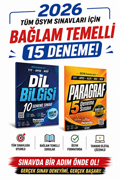 Peramila Yayıncılık 2026 Tüm Sınavlar İçin Bağlam Temelli Paragraf & Dil Bilg...