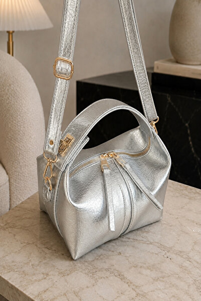 Çantacımstore Women's Archel Leather Handbag Silver