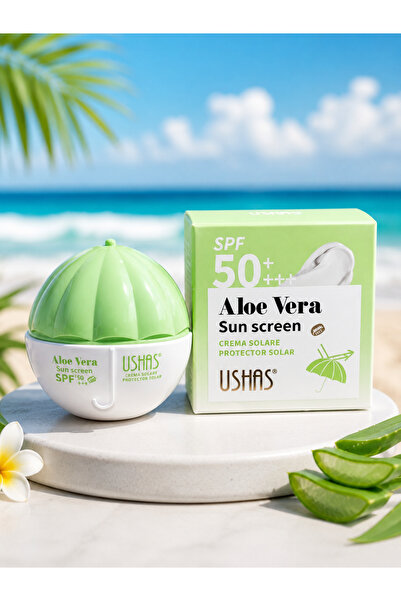 Ushas Cremă Facială cu Aloe Vera SPF 50+ pentru Protecție Solară și Hidratare...