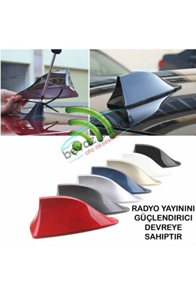 Universal Oto Anten Shark Balina Gerçek İşlevli Araç Anten Siyah