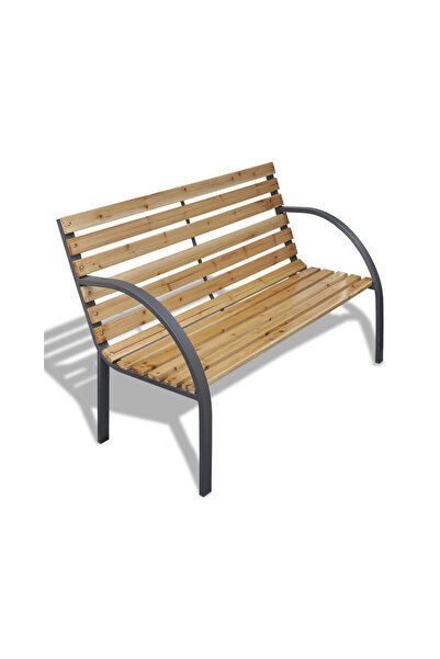 Strend Pro Bancă de grădină, lemn, cadru metalic, 123x54x77 cm, Everild