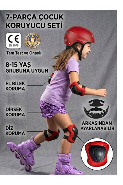 tosbai Ayarlanabilir Çocuk Kaskı Spor Koruyucu Kask Dizlik Dirseklik Donanım ...