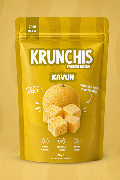 Krunchis Freeze Dried Dilim Kavun (Dondurularak Kurutulmuş Meyve) - 20gr