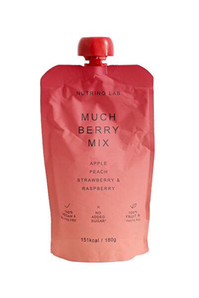 NUTRINO LAB MUCH BERRY piure măr, piersică, zmeură, capsună 10 x 180g