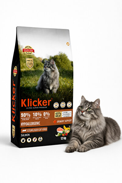 klicker ULTRA SUPER PREMIUM TAHILSIZ KISIRLAŞTIRILMIŞ KEDİ MAMASI SOMONLU 12KG