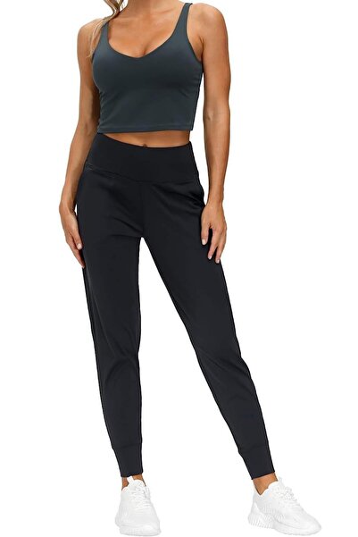 GHASSY CO .Kadın Yüksek Bel Yoga Koşu Egzersiz Joggers Hafif Eşofman Altı