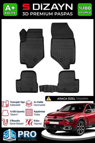 S Dizayn S-Dizayn Citroen C4X 3D Pro Havuzlu Paspas 2022 Üzeri A+ Kalite 3DS-...