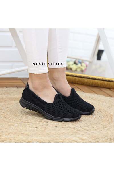 Nesil Shoes Dvm 901 Black Anatomical Flexible Women's Walking Shoes