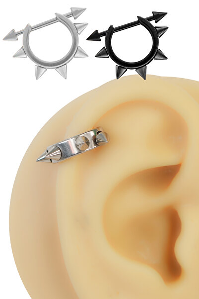 Cadının Dükkanı 316L Cerrahi Çelik Spike Detaylı Halka Piercing – Helix Kıkır...