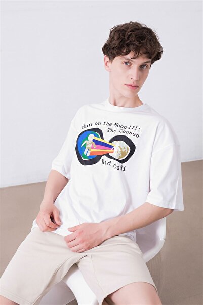 Tarzsokak Unisex majica "Čovek na Mesecu" 3 Kid Cudi, bela
