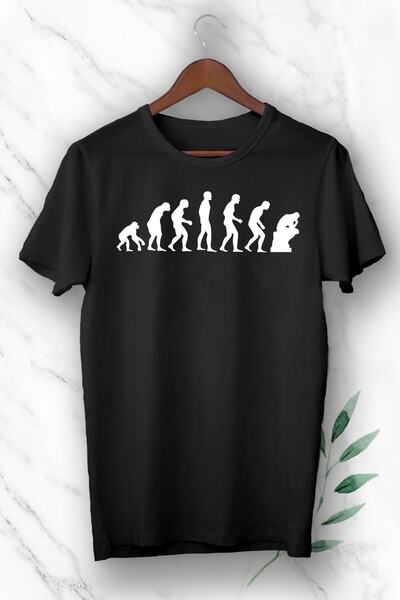 perseusshopping Μπλουζάκι Unisex Black Evolution Evolution Printed