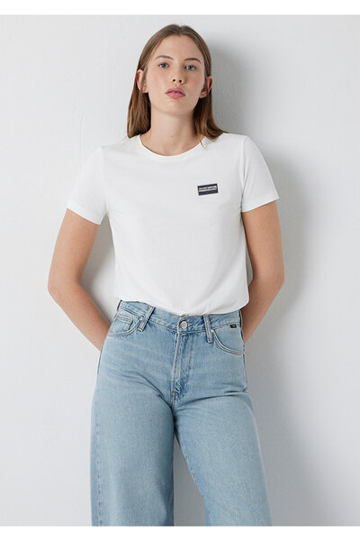 Mavi Slogan Printed Ecru T-Shirt Semi Slim Fit 1614262-70057