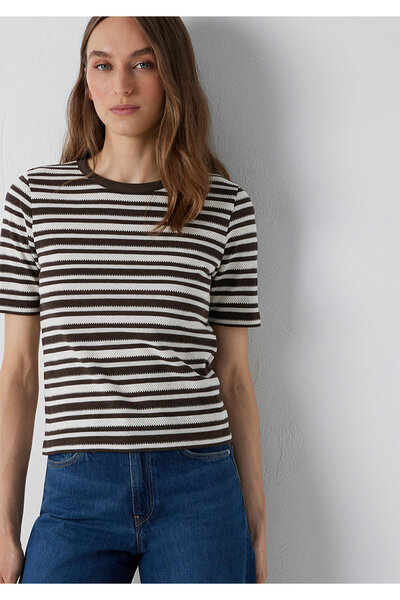 Mavi Striped Brown T-Shirt Slim Fit / Narrow Cut 1614213-91585