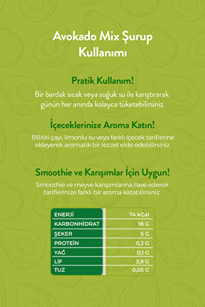 zadelife FORMIX AVOKADO MIX ŞURUP 250 ML