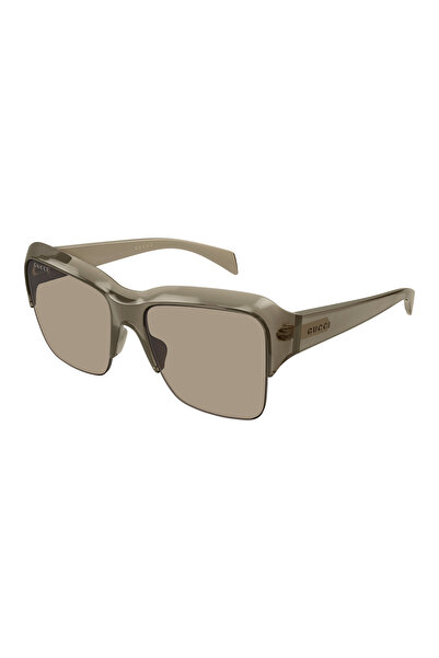 Gucci GG2024S 005 Transparent Brown Pilot Solid Brown Gunes Gozlugu