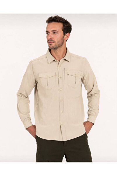 2AS Gablin - Men's Lycra Sweat Wicking - Quick Dry Beige Outdoor Shirt - 2Asg...