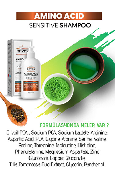 Revox Amino Asit Sensitive Şampuan Dökülme Karşıtı Hızlı Uzama Etkili Dolgunlaştırıcı Nemlendirici