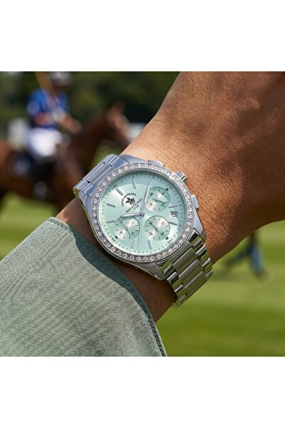 Santa Barbara Polo & Racquet Club Unique Silver Stainless Steel Watch for Wom...
