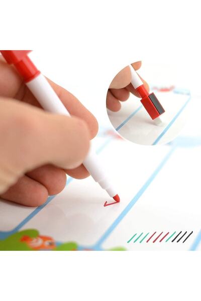 Dünya Magnet Aylık Magnet Planlayıcı , 35x50 Cm Katlanabilir Silinebilir Mıknatıslı Yazı Tahtası Pano + 3 Kalem