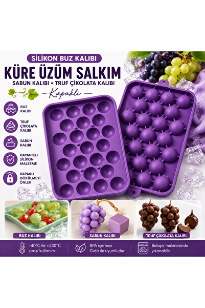 Şenhomee Silicone Ice Mold Sphere Grape Bunch Soap Mold Truffle Chocolate Mol...