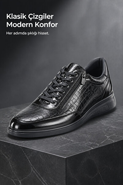 PATRICK CASSA Men's Genuine Leather Classic Sneaker Shoes