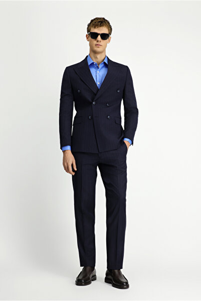 Kiğılı Regular Fit Pointed Collar Wool Double Breasted Closure Suit