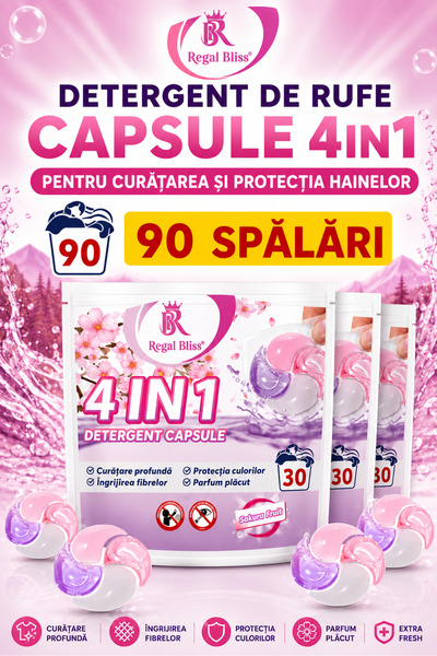 Regal Bliss Detergent de rufe capsule Regal Bliss, 4in1 pods pentru curatarea...