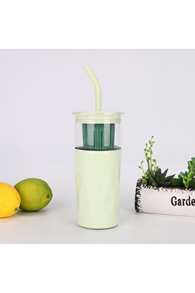 Tohana H2O 5 in 1 Glass Detox Mug with Steel Straw and Cleaner Gift 650 ml