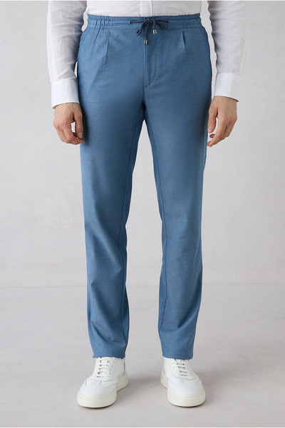 Kiğılı Regular Straight Fit Elastic Waist Drawstring Pleated Lycra Jogger Pants