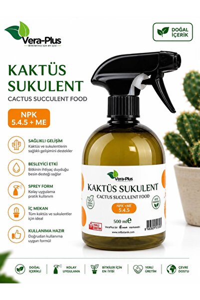 MF Botanik Vera Plus Kaktüs Sukulent Besini Yaprak Gübresi 500 Ml