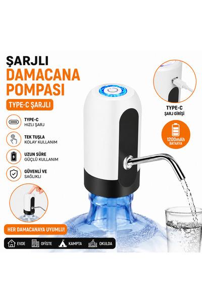 Bayırtech Şarjlı Otomatik Damacana Su Pompası