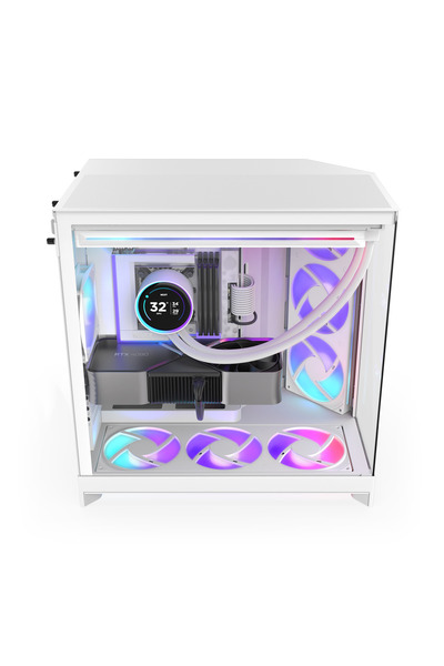 OEMS صندوق أبيض NZXT H9 Flow RGB Plus (2025) – غرفة مزدوجة – مبرد 420 مم