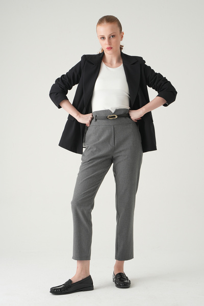 Rays Pantaloni Antracit Bel V croială curea piese 8404A