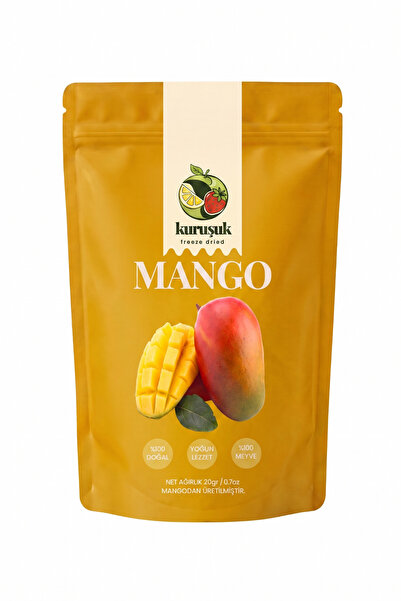 KURUŞUK Kuru Meyve Mango Dondurularak Kurutulmuş Freeze Dried Çıtır Mango 20 g