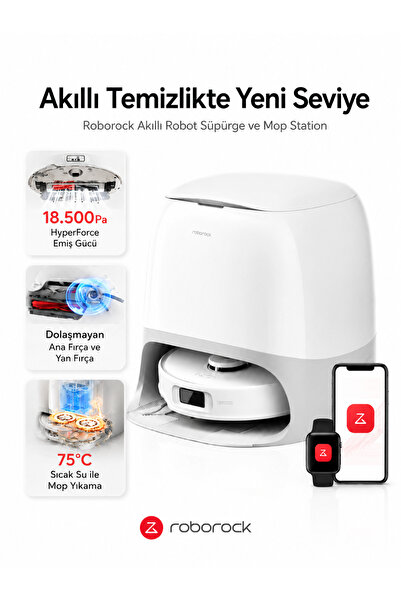 Roborock 4cm Yüksekliğe Tırmanan AdaptiLift Şasili Robot Süpürge 18.500 Pa De...