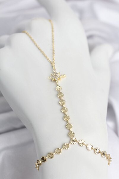 Inure Jewelry Gold Color Brass Pole Star Zircon Stone Shahmeran