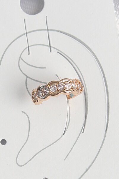 Inure Jewelry أقراط نسائية من حجر الزركون الذهبي اللون من النحاس