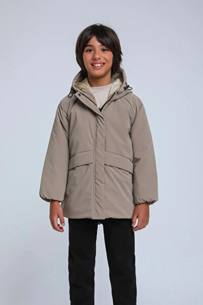 HAUSEkids 8-14 Years Old Shadow Premium Core Boys' Coat-Latte