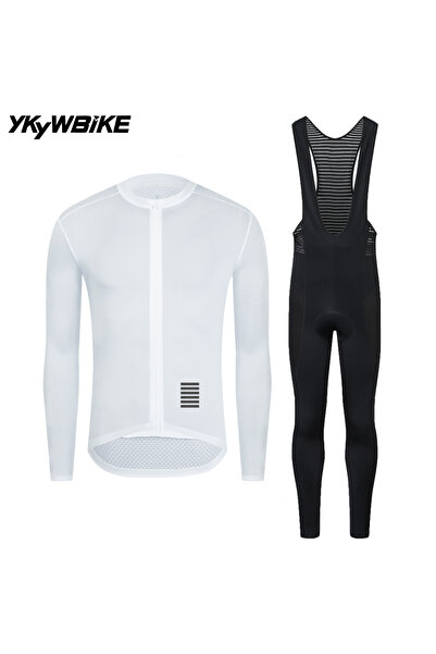 Choice Asia M (EU S) White YLJZ204 YKYWBIKE Men's Cycling Sets Long Sleeve Lo...