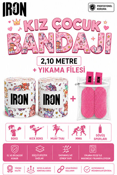 THE IRON Girls' Boxing, Kick Boxing, Muay Thai, Mma, and Martial Arts Bandage...