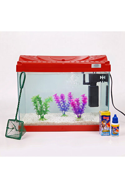 Kanki Pet Akvaryum KP3518 Hazır Set Kırmızı 35 CM ( 12 Litre )