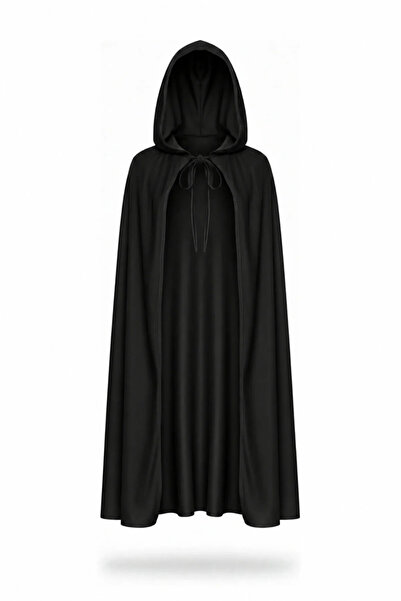 ReilaCos Pelerina neagra cu gluga pentru Halloween 120 cm - Pelerina costum d...