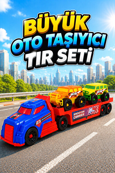 FunkyCraft Büyük Oto Taşıyıcı Tır Oyuncak | Araç Taşıyıcı Çekici Kamyon 2 Min...