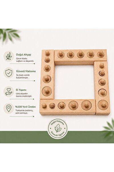 Montessori Gemisi Montessori Mini Kulplu Silindirler | Toddler Kulplu Silindi...