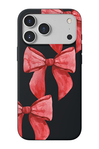 shoptocase iPhone 17 Pro Max/18 Pro Max Uyumlu Gift Ribbon Desenli İçi Süet L...