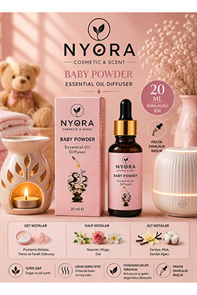 NYORA BABY POWDER BEBEK PUDRASI 20 Ml Damlalıklı Hava Nemlendirici Ve Buhurda...