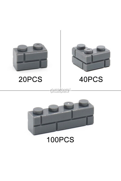 Choice16 مكعبات بناء مارومين MOC رمادية داكنة 3 في 1، قطع 1×4 و1×2، مكعبات جد...