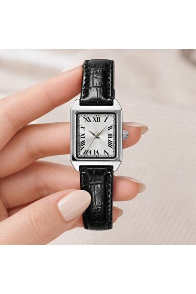 Choice3 Black White Fashion Square Women Quartz Wristwatch Classic Roman Nume...