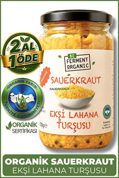 BE FERMENT Organik Sauerkraut Sade Ekşi Lahana Turşusu | Geleneksel Usul | 66...