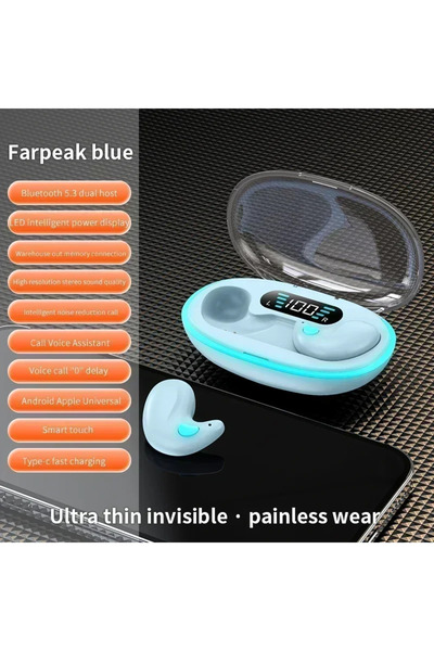 Choice5 blue X55 Earphones Wireless Earphones Headphones Noise Reduction Spor...